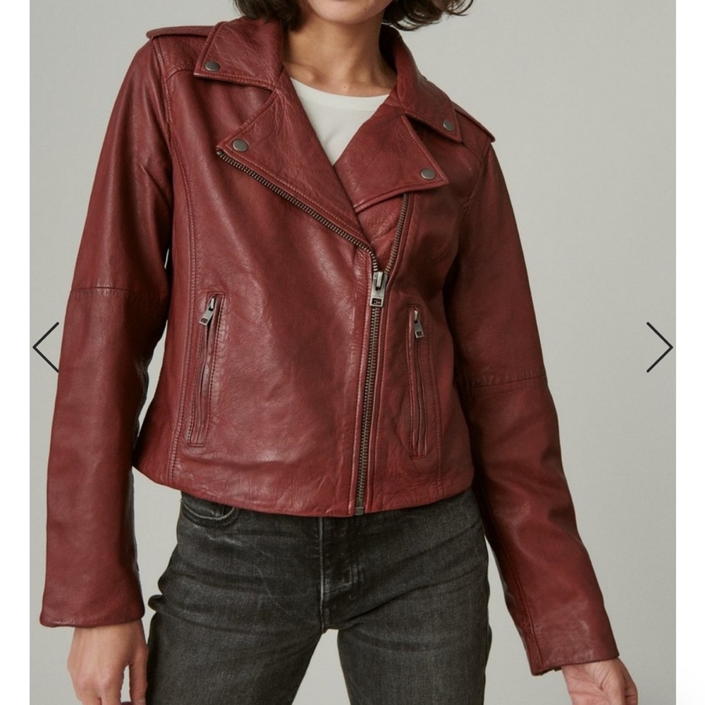 Lucky Brand Classic Leather Moto Jacket